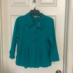 NWT Motto turquoise button up jacket with collar
